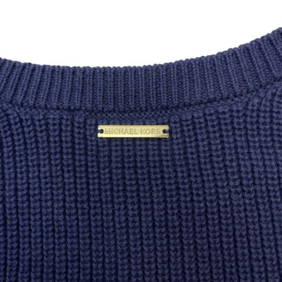 MICHAEL Michael Kors Long Sleeve Sweater Sz Large Gold Vent Holes - Picture 5 of 5